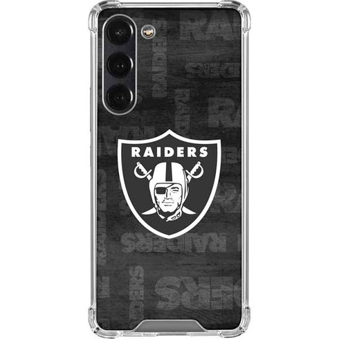 NFL Las Vegas Raiders Black & White Galaxy S24 FE Clear Case